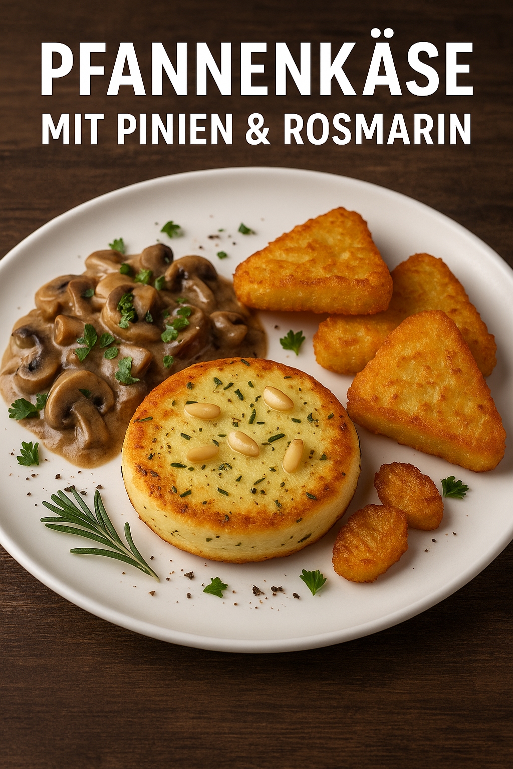Pfannenkäse mit Pinien & Rosmarin Zutaten (für 2 Personen):