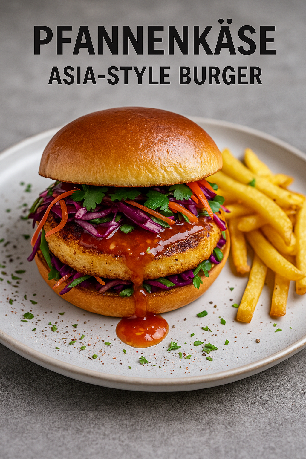 Pfannenkäse Asia-Style Burger Zutaten (für 2 Burger)