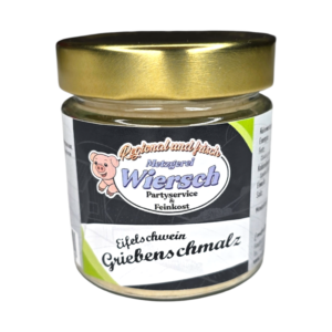 Griebenschmalz vom Eifelschwein kaufen – herzhaft im 160 g Glas