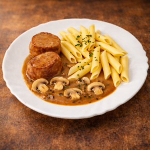 Saftiges Schweinefilet in Pilzrahmsauce 400g